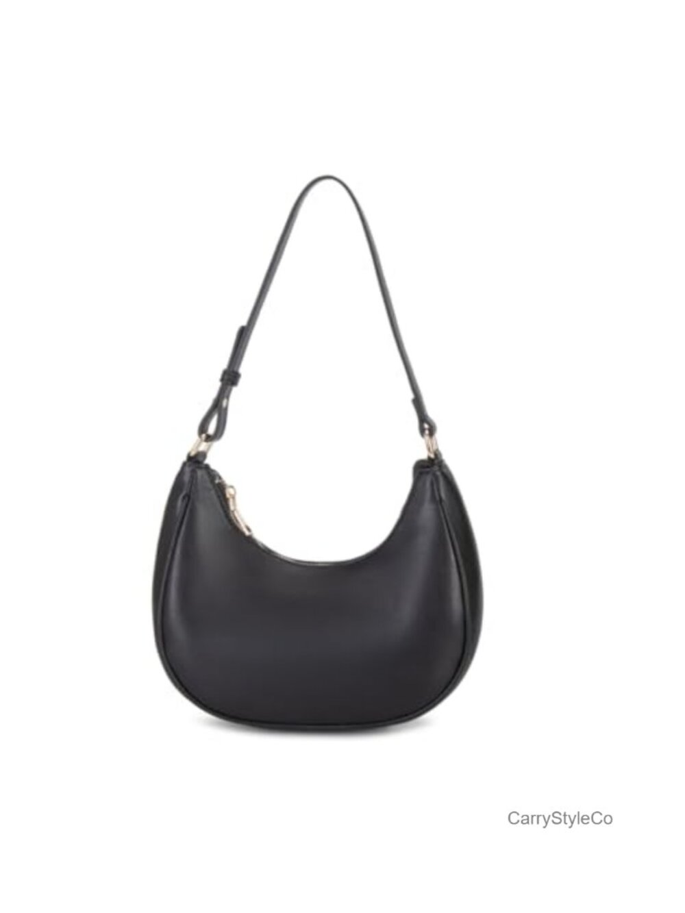 PU Leather Hobo Shoulder Bag Mini Clutch Purse with Zipper Closure